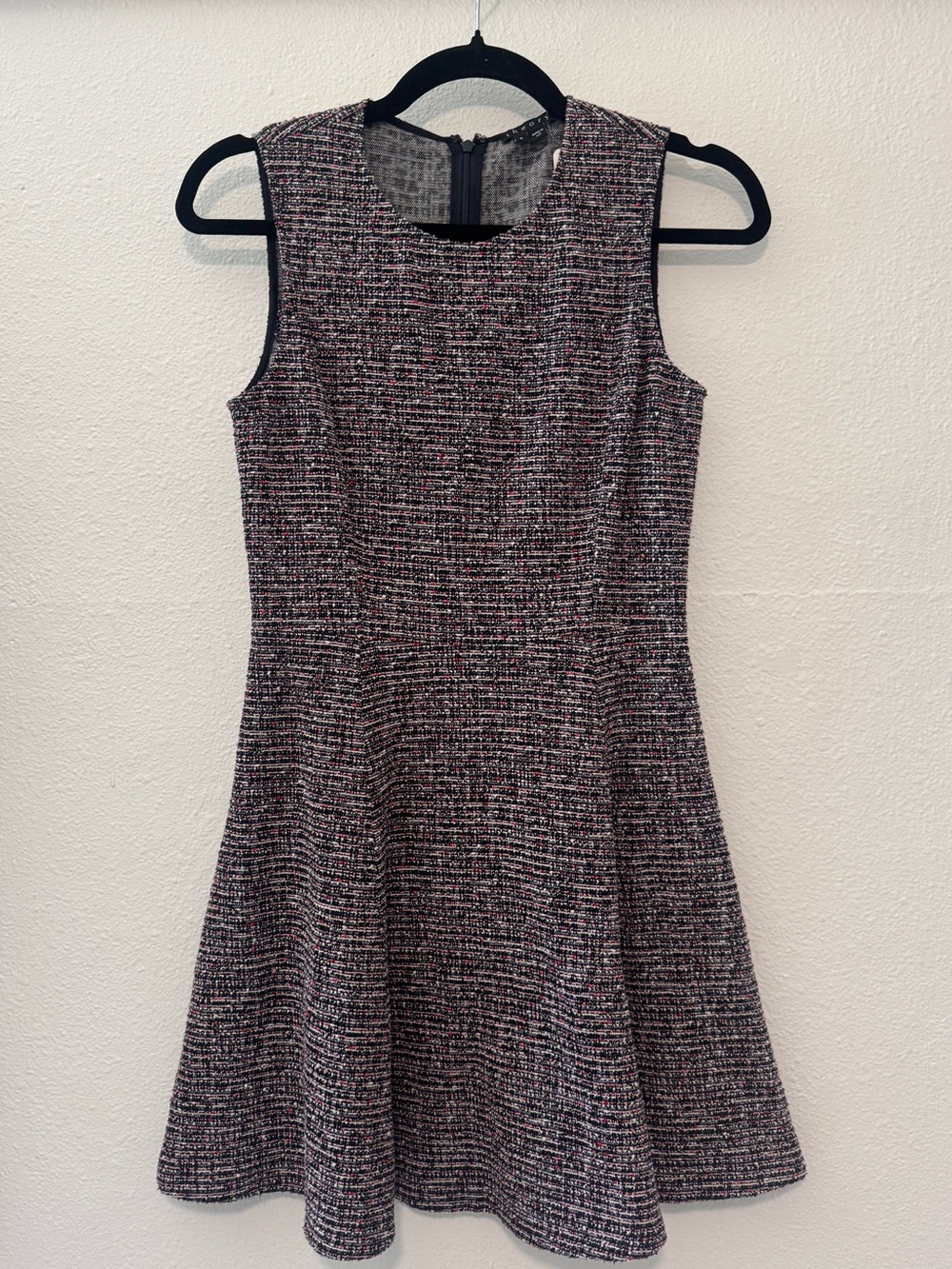 Theory Tweed Sleeveless Fit-and-Flare Dress